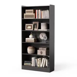 72 Inch Tall Bookcase, Freestanding 6-Tier Library Bookshelf with Closed Shelves, Large Open Bookcases Organizer Wooden Display Shelving Unit for Bedroom Living Room Office, Black 72 Inch Tall Bookcase, Freestanding 6-Tier Library Bookshelf with Closed Shelves, Large Open Bookcases Organizer Wooden Display Shelving Unit for Bedroom Living Room Office, Black