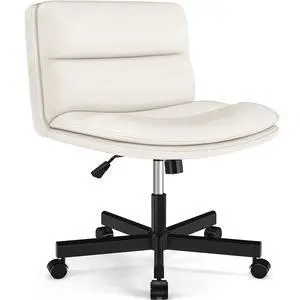 Armless Office Desks Chair with Wheels and Thickened Cushion | Ergonomic Home Office Computer Chair, Comfortable Swivel Chair with Height Adjustment and Rocking Function Armless Office Desks Chair with Wheels and Thickened Cushion | Ergonomic Home Office Computer Chair, Comfortable Swivel Chair with Height Adjustment and Rocking Function