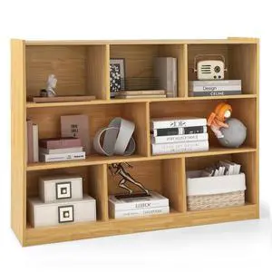 8 Cubes Organizer Bookcase, 3-Tier Open Bookshelf, Horizontal Storage Cabinet with Anti-Tilt Device, Floor Standing Wooden Book Display Shelves for Bedroom, Classroom, Office 8 Cubes Organizer Bookcase, 3-Tier Open Bookshelf, Horizontal Storage Cabinet with Anti-Tilt Device, Floor Standing Wooden Book Display Shelves for Bedroom, Classroom, Office