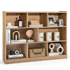 8 Cubes Organizer Bookcase, 3-Tier Open Bookshelf, Horizontal Storage Cabinet with Anti-Tilt Device, Floor Standing Wooden Book Display Shelves for Bedroom, Classroom, Office 8 Cubes Organizer Bookcase, 3-Tier Open Bookshelf, Horizontal Storage Cabinet with Anti-Tilt Device, Floor Standing Wooden Book Display Shelves for Bedroom, Classroom, Office