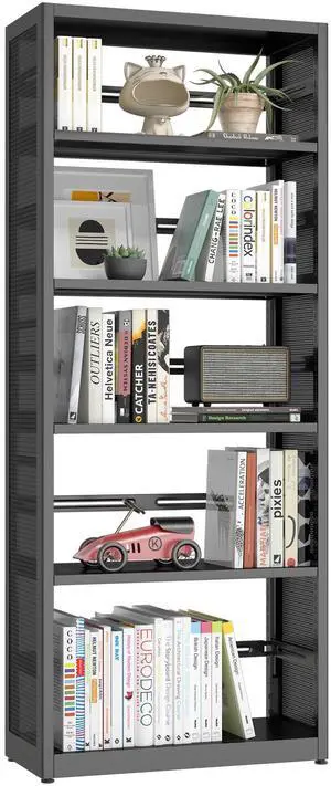 5 Tiers Bookshelf Tall Bookcase Shelf Storage Organizer Book Rack Utility Metal Shelf Adjustable Garage Shelving Organizer Rack for Kitchen Laundry Garage Bathroom Pantry Office 68" H*28" W*13" D 5 Tiers Bookshelf Tall Bookcase Shelf Storage Organizer Book Rack Utility Metal Shelf Adjustable Garage Shelving Organizer Rack for Kitchen Laundry Garage Bathroom Pantry Office 68" H*28" W*13" D