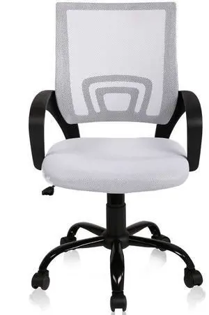 Office Chair Desk Chair Computer Chair Ergonomic Mid Back Mesh Chair with Lumbar Support & Armrest Modern Adjustable Height Swivel Task Executive Chair for Women Men Adult, White Office Chair Desk Chair Computer Chair Ergonomic Mid Back Mesh Chair with Lumbar Support & Armrest Modern Adjustable Height Swivel Task Executive Chair for Women Men Adult, White