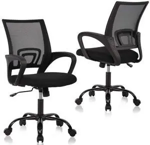 Office Chair Ergonomic Desk Chair with Lumbar Support & Armrest Height Adjustment Swivel Rolling Mid Back Breathable Mesh Chair PC Executive Works Task Computer Chair for Home Office, 2 Pack Office Chair Ergonomic Desk Chair with Lumbar Support & Armrest Height Adjustment Swivel Rolling Mid Back Breathable Mesh Chair PC Executive Works Task Computer Chair for Home Office, 2 Pack