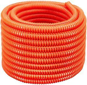 (1 1/2" Dia x 100 ft, Orange) Flexible Corrugated PVC Split Tubing and Convoluted Wire Loom (1 1/2" Dia x 100 ft, Orange) Flexible Corrugated PVC Split Tubing and Convoluted Wire Loom