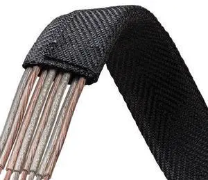 1.75" F6 Flat Braided Wrap Around Sleeving Flexible Mesh Cable Protector Wire Cover - 50 Feet - Black 1.75" F6 Flat Braided Wrap Around Sleeving Flexible Mesh Cable Protector Wire Cover - 50 Feet - Black