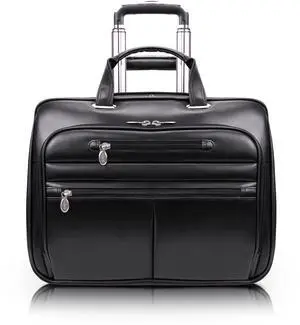 L Series, Wrightwood, Top Grain Cowhide Leather with Vegan Leather Trim, 17" Leather Wheeled Laptop Briefcase, Black (80505), one Size - Frustration-Free Packaging L Series, Wrightwood, Top Grain Cowhide Leather with Vegan Leather Trim, 17" Leather Wheeled Laptop Briefcase, Black (80505), one Size - Frustration-Free Packaging