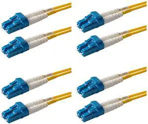 4-Pack 20 Meter LC to LC Fiber Patch Cable, Corning SMF-28 Singlemode 9/125um Ultra Optical Fiber, OS1/OS2 Compatible, Duplex, Yellow LSZH Cable Jacket 4-Pack 20 Meter LC to LC Fiber Patch Cable, Corning SMF-28 Singlemode 9/125um Ultra Optical Fiber, OS1/OS2 Compatible, Duplex, Yellow LSZH Cable Jacket