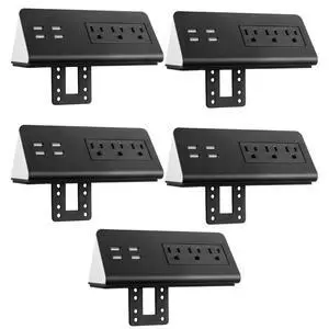 Desk Clamp Power Strip with 4 USB-A Ports, Nightstand Charging Station, 3 AC Outlets, Fast Charger, Easy Installation for Home, Offices, Hotels 4.9 Ft, Black, 5 Pcs Desk Clamp Power Strip with 4 USB-A Ports, Nightstand Charging Station, 3 AC Outlets, Fast Charger, Easy Installation for Home, Offices, Hotels 4.9 Ft, Black, 5 Pcs