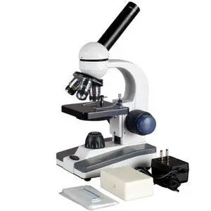 M150C-PS10 Compound Monocular Microscope, WF10x and WF25x Eyepieces, 40x-1000x Magnification, LED Illumination, Brightfield, Single-Lens Condenser, Coaxial Coarse and Fine Focus, Plain Stage, 110V, In M150C-PS10 Compound Monocular Microscope, WF10x and WF25x Eyepieces, 40x-1000x Magnification, LED Illumination, Brightfield, Single-Lens Condenser, Coaxial Coarse and Fine Focus, Plain Stage, 110V, In