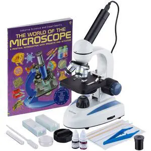 M158C-SP14-WM-E 40X-1000X Biology Science Metal Glass Student Microscope with USB Digital Camera, Slide Preparation Kit and Book M158C-SP14-WM-E 40X-1000X Biology Science Metal Glass Student Microscope with USB Digital Camera, Slide Preparation Kit and Book