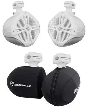 RWB70W Bundle: Pair 6.5-in 250-Watt Peak/150-Watt RMS per Speaker 360° Swivel White Marine Wakeboard Tower Speakers, Pair RWBC Neoprene Covers for 6.5-in Speakers, 2-Items RWB70W Bundle: Pair 6.5-in 250-Watt Peak/150-Watt RMS per Speaker 360° Swivel White Marine Wakeboard Tower Speakers, Pair RWBC Neoprene Covers for 6.5-in Speakers, 2-Items