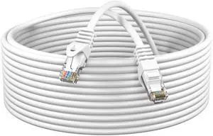 Pack of 10 - Cat5e 200FT Network Ethernet Patch Cable, 350Mhz Internet Wire, Backwards Compatible with Cat5, for PC, Modem, Router, Consoles for Home and Office, White Pack of 10 - Cat5e 200FT Network Ethernet Patch Cable, 350Mhz Internet Wire, Backwards Compatible with Cat5, for PC, Modem, Router, Consoles for Home and Office, White