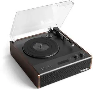 Eastwood Signature Bluetooth Record Player 3-Speed Turntable, Built-in Speakers, Premium MM Cartridge, Vinyl Stream for Wireless Streaming, Removable Dust Cover, (Espresso) Eastwood Signature Bluetooth Record Player 3-Speed Turntable, Built-in Speakers, Premium MM Cartridge, Vinyl Stream for Wireless Streaming, Removable Dust Cover, (Espresso)
