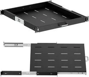 1U Sliding Rack Shelf with Handle for Server Racks - Extendable from 20 to 35 inches - Fits Standard 19 inch x 20 inch 4 Post Rack - Supports 44 lbs, Ideal 1U Rack Drawer (4 Pack) 1U Sliding Rack Shelf with Handle for Server Racks - Extendable from 20 to 35 inches - Fits Standard 19 inch x 20 inch 4 Post Rack - Supports 44 lbs, Ideal 1U Rack Drawer (4 Pack)
