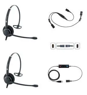 Computer Headset Bundle for Training | Monitoring | Supervising: Includes 2 x HD100 Headset with NC Microphone, Training Splitter Y Cable and USB Adapter Compatible with PC and Softphones Computer Headset Bundle for Training | Monitoring | Supervising: Includes 2 x HD100 Headset with NC Microphone, Training Splitter Y Cable and USB Adapter Compatible with PC and Softphones