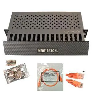 Neat Patch 2U Cable Management Kit - 1 Pack w/ 48 CAT6 Patch Cables (2FT Orange) Neat Patch 2U Cable Management Kit - 1 Pack w/ 48 CAT6 Patch Cables (2FT Orange)