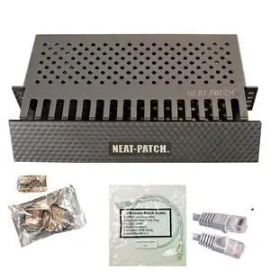 Neat Patch 2U Cable Management Kit - 1 Pack w/ 48 CAT6 Patch Cables (2FT Gray) Neat Patch 2U Cable Management Kit - 1 Pack w/ 48 CAT6 Patch Cables (2FT Gray)