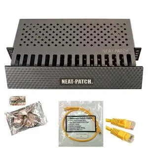 Neat Patch 2U Cable Management Kit - 1 Pack w/ 48 CAT6 Patch Cables (2FT Yellow) Neat Patch 2U Cable Management Kit - 1 Pack w/ 48 CAT6 Patch Cables (2FT Yellow)