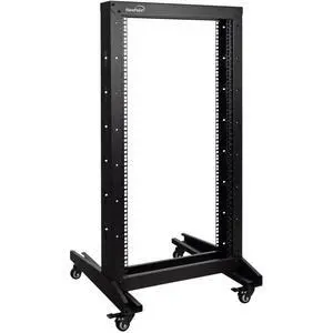 22U 2 Post Open Frame Server Rack with Casters for 19 Inch Equipment, Networking, and IT Devices, 2-Post Rack 330lbs Weight Capacity, Black 22U 2 Post Open Frame Server Rack with Casters for 19 Inch Equipment, Networking, and IT Devices, 2-Post Rack 330lbs Weight Capacity, Black
