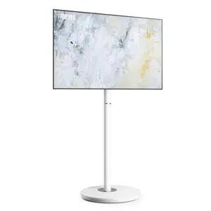 Mobile Rolling TV Cart for 32-65 Inches Television, Modern Corner TV Floor Stand on Wheels Fits Max VESA 400x400mm, V2 Portable Smart Television Cart, White, Master Series Mobile Rolling TV Cart for 32-65 Inches Television, Modern Corner TV Floor Stand on Wheels Fits Max VESA 400x400mm, V2 Portable Smart Television Cart, White, Master Series