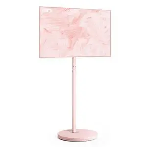 Small Rolling TV Cart for 24-48 Inches Television, Minimalist Modern TV Floor Stand on Wheels Fits Max VESA 200x200mm, V2 Portable Smart Television Stands, Pink, Master Series Small Rolling TV Cart for 24-48 Inches Television, Minimalist Modern TV Floor Stand on Wheels Fits Max VESA 200x200mm, V2 Portable Smart Television Stands, Pink, Master Series