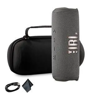 Flip 6 Portable Wireless Speaker | Deep Bass Sound, IP67 Waterproof Rating | Bluetooth Audio for Outdoor, Travel, Beach, Hiking, and Home Use (Gray) with Travel Case + Microfiber Cloth Flip 6 Portable Wireless Speaker | Deep Bass Sound, IP67 Waterproof Rating | Bluetooth Audio for Outdoor, Travel, Beach, Hiking, and Home Use (Gray) with Travel Case + Microfiber Cloth