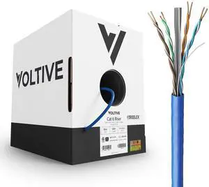 Cat6 Ethernet Cable, Riser (CMR), Blue, 500ft - 23AWG 4 Pair Solid Bare Copper, UTP, 600MHz, UL Certified & ETL Verified - V-1232-1 Cat6 Ethernet Cable, Riser (CMR), Blue, 500ft - 23AWG 4 Pair Solid Bare Copper, UTP, 600MHz, UL Certified & ETL Verified - V-1232-1