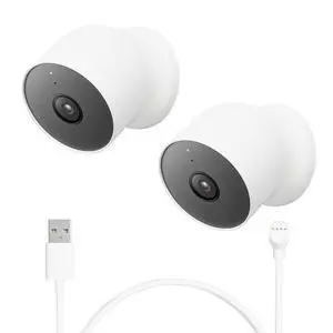 Nest Cam Outdoor or Indoor, Battery - 2nd Generation 2 Pack with Extra Replacement Cable Nest Cam Outdoor or Indoor, Battery - 2nd Generation 2 Pack with Extra Replacement Cable