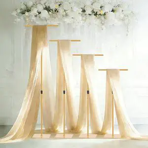 4pcs Adjustable Backdrop Stand for Wedding, Party, Events, Metal T-Shape Stand for Birthday, Baby Shower, Background Support, Photo Booth Decor, Gold (Adjustable Height from 2.62FT to 7.87FT) 4pcs Adjustable Backdrop Stand for Wedding, Party, Events, Metal T-Shape Stand for Birthday, Baby Shower, Background Support, Photo Booth Decor, Gold (Adjustable Height from 2.62FT to 7.87FT)
