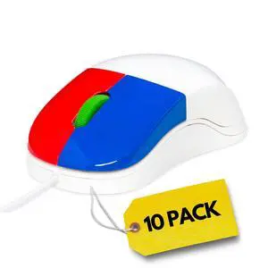 Kids Mouse - Colorful Ergonomic USB Computer and Laptop - School and Home Computer - Wired Children Friendly Mouse Compatible with Windows, MAC OS, Chromebook - (Pack of 10 Mice) Kids Mouse - Colorful Ergonomic USB Computer and Laptop - School and Home Computer - Wired Children Friendly Mouse Compatible with Windows, MAC OS, Chromebook - (Pack of 10 Mice)