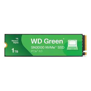 1TB WD Green SN3000 NVMe Internal SSD - Solid State Drive - Gen4 PCIe, M.2 2280, Up to 5,000 MB/s - WDS100T4G0E 1TB WD Green SN3000 NVMe Internal SSD - Solid State Drive - Gen4 PCIe, M.2 2280, Up to 5,000 MB/s - WDS100T4G0E