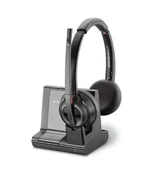 Plantronics - Savi 8220 Office Wireless DECT Headset () - Dual Ear (Stereo) - Compatible to connect to PC/Mac or to Cell Phone via Bluetooth - Works with Teams (Certified), Zoom,Black Plantronics - Savi 8220 Office Wireless DECT Headset () - Dual Ear (Stereo) - Compatible to connect to PC/Mac or to Cell Phone via Bluetooth - Works with Teams (Certified), Zoom,Black