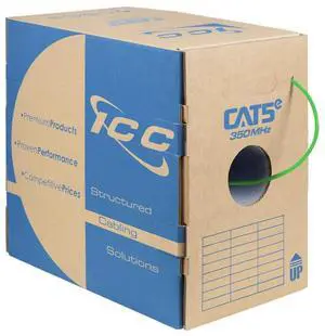 Cat5e CMR Riser 1000ft - UTP 24AWG, 100% Solid Pure Copper, Unshielded, Bulk Ethernet Cable, PoE++, 350MHz, Reelex Pull Box, UL Certified, RoHS, TAA and NEC Compliant, Green Cat5e CMR Riser 1000ft - UTP 24AWG, 100% Solid Pure Copper, Unshielded, Bulk Ethernet Cable, PoE++, 350MHz, Reelex Pull Box, UL Certified, RoHS, TAA and NEC Compliant, Green
