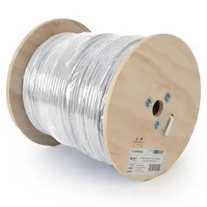 Cat6A CMR Riser 1000ft - UTP 23AWG, 100% Solid Pure Copper, Unshielded, Bulk Ethernet Cable on Reel, PoE++, 650MHz, UL Certified, RoHS, TAA and NEC Compliant, White Cat6A CMR Riser 1000ft - UTP 23AWG, 100% Solid Pure Copper, Unshielded, Bulk Ethernet Cable on Reel, PoE++, 650MHz, UL Certified, RoHS, TAA and NEC Compliant, White