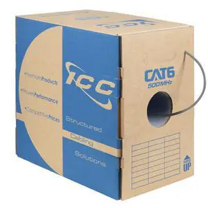 Cat6 CMR Riser 1000ft - UTP 23AWG, 100% Solid Pure Copper, Unshielded, Bulk Ethernet Cable, PoE++, 500MHz, Reelex Pull Box, UL Certified, RoHS, TAA and NEC Compliant, Gray Cat6 CMR Riser 1000ft - UTP 23AWG, 100% Solid Pure Copper, Unshielded, Bulk Ethernet Cable, PoE++, 500MHz, Reelex Pull Box, UL Certified, RoHS, TAA and NEC Compliant, Gray