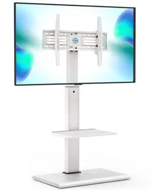 Floor TV Stands with Swivel Tilt Mount for 32 39 40 43 49 50 55 60 65 70 75 Inch LCD LED TVs with Iron Base Adjustable Shelf Universal Television Stands for Bedroom and Living Room (White) Floor TV Stands with Swivel Tilt Mount for 32 39 40 43 49 50 55 60 65 70 75 Inch LCD LED TVs with Iron Base Adjustable Shelf Universal Television Stands for Bedroom and Living Room (White)