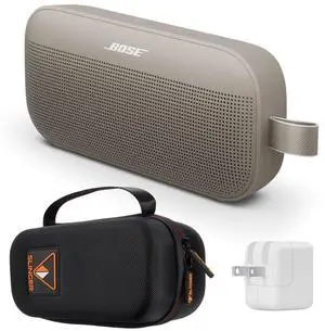 SoundLink Flex Portable Bluetooth Speaker (2nd Gen), Outdoor Speaker with Hi-Fi Audio, Up to 12 Hours Battery, Waterproof and Dustproof, + Slinger Hard Travel Case & USB Plug (Sandstone) SoundLink Flex Portable Bluetooth Speaker (2nd Gen), Outdoor Speaker with Hi-Fi Audio, Up to 12 Hours Battery, Waterproof and Dustproof, + Slinger Hard Travel Case & USB Plug (Sandstone)