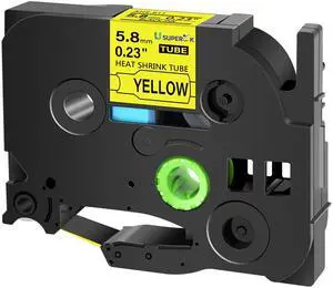 20 Pack Compatible for Brother Ptouch HSe-611 HSe611 HS-611 HS611 Black on Yellow 5.8mm 0.23'' Heat Shrink Tubing Label Tape for Wire Cable use in PT-E300 PT-E500 PT-E550W PT-P750W Label Printer 20 Pack Compatible for Brother Ptouch HSe-611 HSe611 HS-611 HS611 Black on Yellow 5.8mm 0.23'' Heat Shrink Tubing Label Tape for Wire Cable use in PT-E300 PT-E500 PT-E550W PT-P750W Label Printer