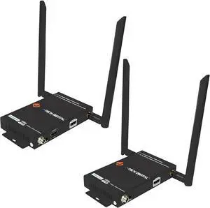 1X2 Wireless HDMI Extender 200 Dual Antenna Supporting Full HD 1080p with HDMI Loop Output Operation Channel Change IR Passthrough (Receiver + Transmitter 1080P 200ft) 1X2 Wireless HDMI Extender 200 Dual Antenna Supporting Full HD 1080p with HDMI Loop Output Operation Channel Change IR Passthrough (Receiver + Transmitter 1080P 200ft)
