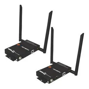 Wireless HDMI Extender 1080p up to 660 ft Extension, Transmitter & Receiver Kit Selectable Frequencies to Limit Interference, IR Remote Control (up to 4 Sets) Wireless HDMI Extender 1080p up to 660 ft Extension, Transmitter & Receiver Kit Selectable Frequencies to Limit Interference, IR Remote Control (up to 4 Sets)