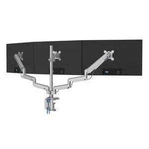 Triple Monitor Mount with Gas Spring Arms, Fits 2432 Inch Screens, USB & Audio Ports, Full Motion Desk Stand with Tilt, Swivel & Rotation, Heavy Duty Silver 3 Screen Arm with Clamp Triple Monitor Mount with Gas Spring Arms, Fits 2432 Inch Screens, USB & Audio Ports, Full Motion Desk Stand with Tilt, Swivel & Rotation, Heavy Duty Silver 3 Screen Arm with Clamp