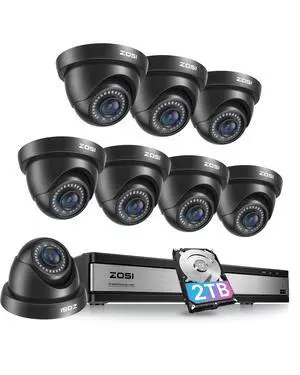16 Channel Security Camera System 1080p, 2MP H.265+ Hybrid 16CH DVR with AI Human Vehicle Detect, 8 x 1080p CCTV Dome Camera Outdoor, 80ft Night Vision, 90° View Angle, Remote Access, 2TB HDD 16 Channel Security Camera System 1080p, 2MP H.265+ Hybrid 16CH DVR with AI Human Vehicle Detect, 8 x 1080p CCTV Dome Camera Outdoor, 80ft Night Vision, 90° View Angle, Remote Access, 2TB HDD