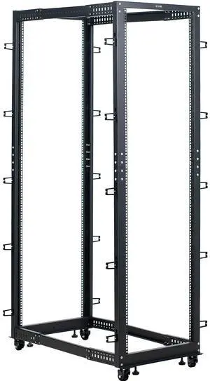 42U Freestanding Server Rack, Mobile Open Frame 22 to 40 inch Adjustable Network Server Cart, Black, CART-SR42U 42U Freestanding Server Rack, Mobile Open Frame 22 to 40 inch Adjustable Network Server Cart, Black, CART-SR42U