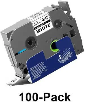 100-Pack TZe-231 Label Tape Compatible for Brother TZe TZ Tape 12mm 0.47 Laminated White TZe231 TZ-231 Refills for P Touch Label Maker PT-D220 D210 H110 D400 D610BT 1280 D600, 1/2" x 26.2' 100-Pack TZe-231 Label Tape Compatible for Brother TZe TZ Tape 12mm 0.47 Laminated White TZe231 TZ-231 Refills for P Touch Label Maker PT-D220 D210 H110 D400 D610BT 1280 D600, 1/2" x 26.2'