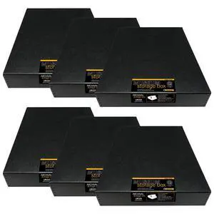 Museum Archival Storage Box, 16.75x20.75x3 in. Drop Front Design. Acid-Free with Metal Edge. Organize Photos, Pictures, Prints, Documents, Crafts, DIY. Black, 6 Pack Museum Archival Storage Box, 16.75x20.75x3 in. Drop Front Design. Acid-Free with Metal Edge. Organize Photos, Pictures, Prints, Documents, Crafts, DIY. Black, 6 Pack