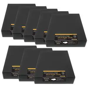 Museum Archival Storage Box, 11.75x15.25x3 in. Drop Front Design. Acid-Free with Metal Edge. Organize Photos, Pictures, Prints, Documents, Crafts, DIY. Black, 8 Pack Museum Archival Storage Box, 11.75x15.25x3 in. Drop Front Design. Acid-Free with Metal Edge. Organize Photos, Pictures, Prints, Documents, Crafts, DIY. Black, 8 Pack