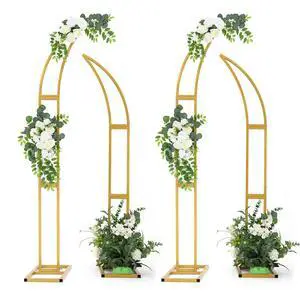 4pcs Curved Wedding Arch Backdrop Stand, Moon Arch Backdrop Stand for Wedding, Engagement, Bridal Shower, Birthday Party Decorations, Indoor & Outdoor Use (Gold,5.9ft,6.9ft) 4pcs Curved Wedding Arch Backdrop Stand, Moon Arch Backdrop Stand for Wedding, Engagement, Bridal Shower, Birthday Party Decorations, Indoor & Outdoor Use (Gold,5.9ft,6.9ft)
