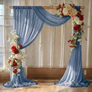 Pack of 2 Wedding Arch Drape Panel (30" Width x 100ft Long) Sheer Chiffon Arbor Canopy Drapery Fabric for Wedding Ceremony Reception Decoration Party Ceiling Backdrop Curtain Swag - Dusty Blue Pack of 2 Wedding Arch Drape Panel (30" Width x 100ft Long) Sheer Chiffon Arbor Canopy Drapery Fabric for Wedding Ceremony Reception Decoration Party Ceiling Backdrop Curtain Swag - Dusty Blue