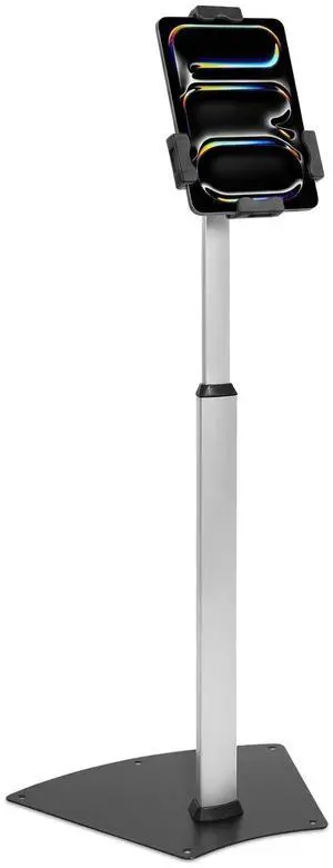 Anti-Theft Universal iPad & Samsung Tablet Floor Stand Kiosk, Locking Clamp, Height Adjustable 24.8"42.5", 360° Rotating POS Kiosk for 7.9"11" Tablets, Silver Anti-Theft Universal iPad & Samsung Tablet Floor Stand Kiosk, Locking Clamp, Height Adjustable 24.8"42.5", 360° Rotating POS Kiosk for 7.9"11" Tablets, Silver