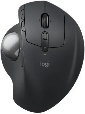 MX Ergo S Advanced Wireless Trackball Mouse, USB-C Rechargeable Wireless Ergonomic Mouse with Bluetooth and Encrypted Dongle, 6 Programmable Buttons, for PC/Mac - Graphite MX Ergo S Advanced Wireless Trackball Mouse, USB-C Rechargeable Wireless Ergonomic Mouse with Bluetooth and Encrypted Dongle, 6 Programmable Buttons, for PC/Mac - Graphite
